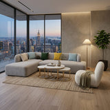 Pack Salon Horizon - canapé d'angle, fauteuil & table basses