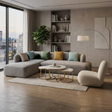 Pack Salon Horizon - canapé d'angle, fauteuil & table basses